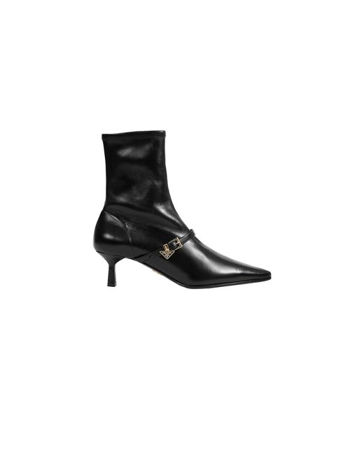 Prada Black Stretch Nappa Leather Ankle Boots