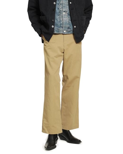 Junya Watanabe Yellow Cotton Wool Flared Trousers for men