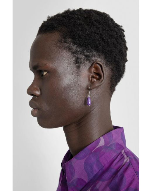Dries Van Noten Purple Earrings for men