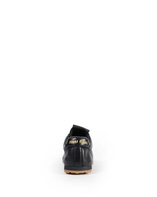 Miu Miu Black Plume Nappa Leather Sneakers
