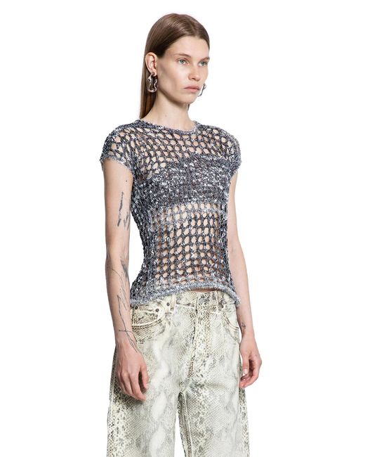 Acne Black Kambon Tweedy Crochet Top