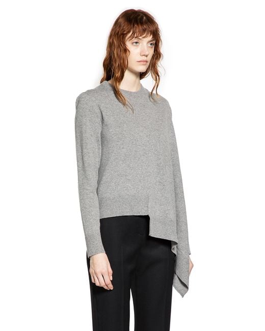 McQueen Asymmetric Wool Cashmere Jumper in Gray | Lyst McQueen Asymmetric Wool Cashmere Jumper in Gray | Lyst