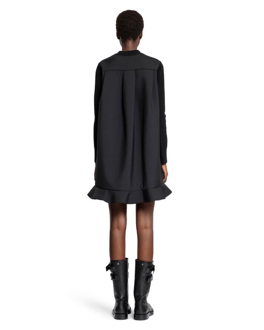 Sacai Suiting Mix Knit Dress in Black | Lyst