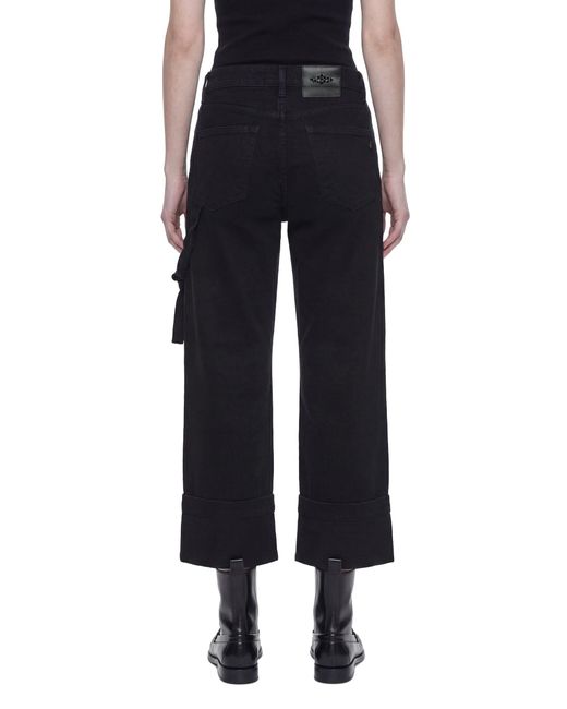 Simone Rocha Black Cropped Straight Leg Jeans