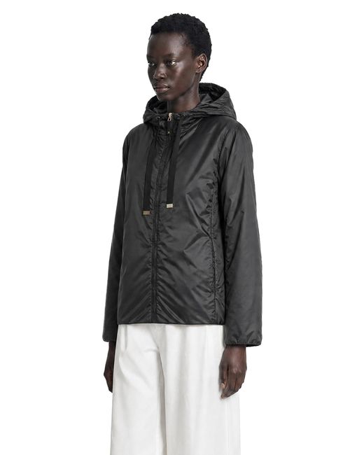 Max Mara Black Padded Water-Repellent Hooded Jacket