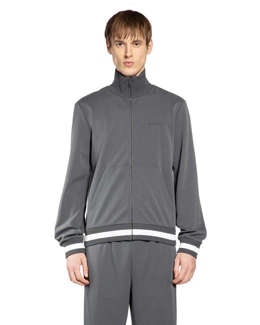 Gucci Gray Technical Jersey Track Jacket for men