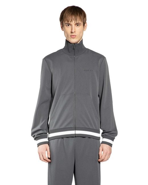 Gucci Gray Technical Jersey Track Jacket for men