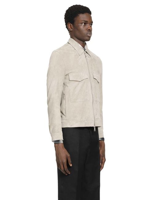 Giorgio Brato Natural Leather Zip-Up Jacket for men