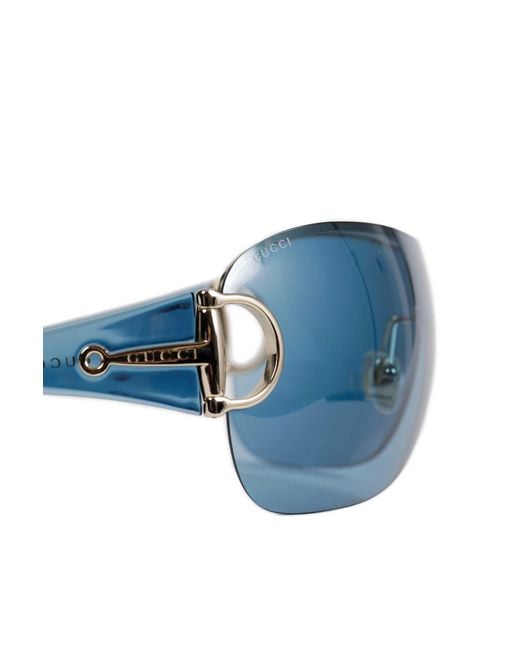 Gucci Blue Frameless Mask Sunglasses
