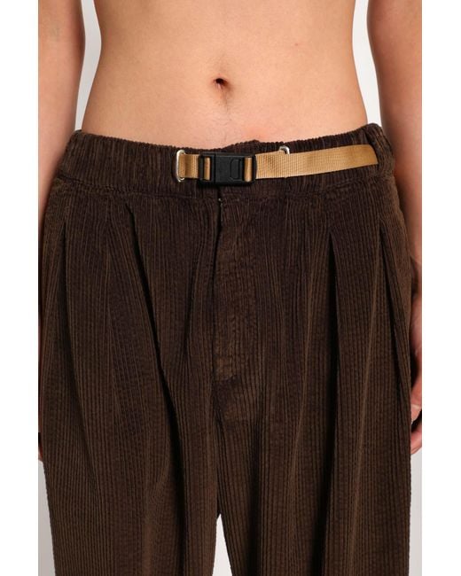 White Sand Brown Corduroy Drawstring Pants for men