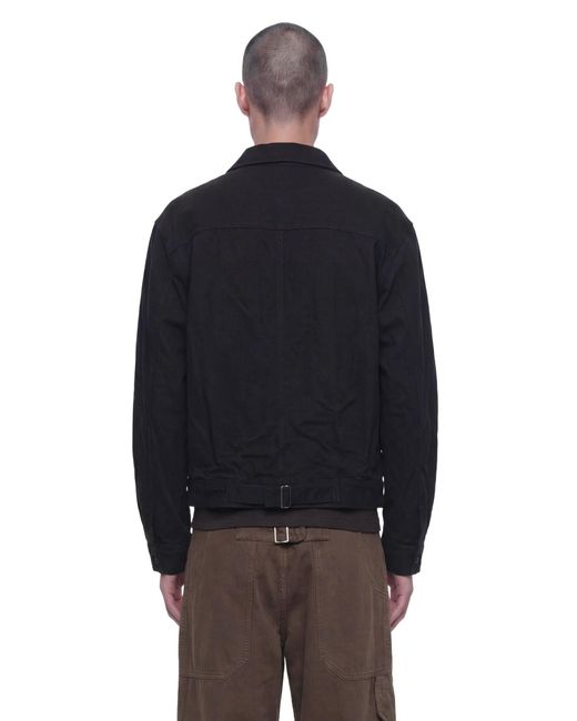 Studio Nicholson Black Japanese Crinkle Denim Jacket for men