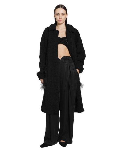 PAULINE DUJANCOURT Black Annie Alpaca Hand-Knit Coat