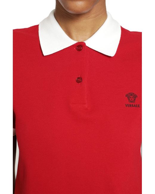 Versace Embroidered Cotton Piqué Polo