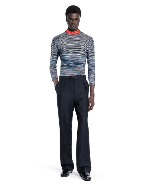Prada Blue Mohair Wool Trousers for men