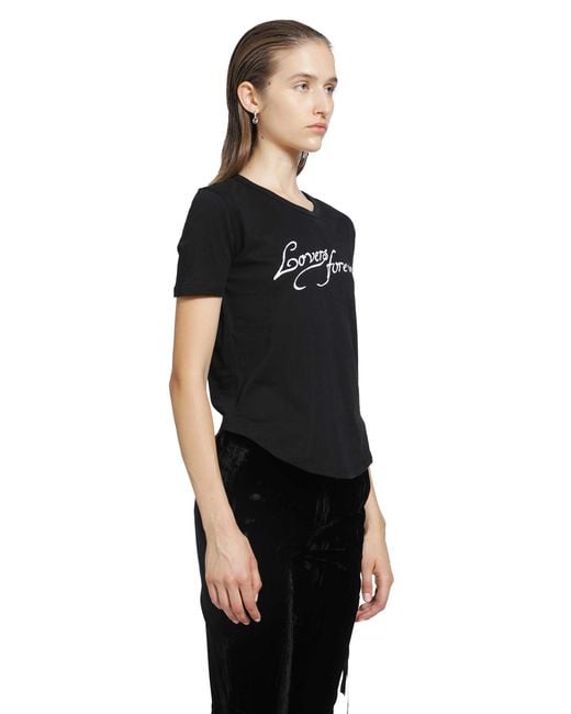 Ann Demeulemeester Black Floor 'Lovers Forever' Micro T-Shirt