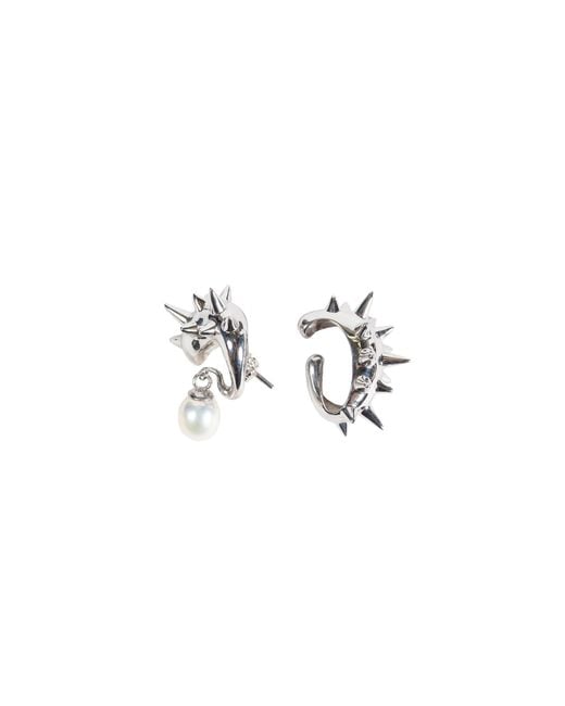 ALAN CROCETTI Metallic Mini Spike Alien Pearl Ear Set
