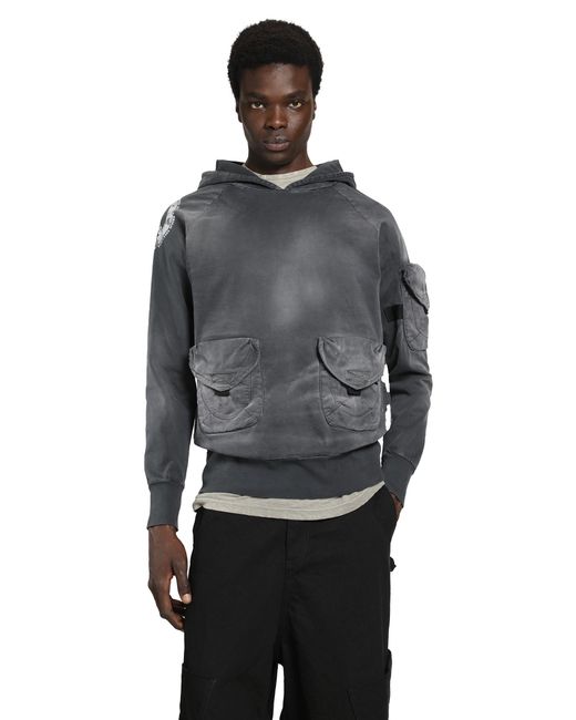 Massimo Sabbadin Gray Tas Gabardina Washed Hooded Sweatshirt for men