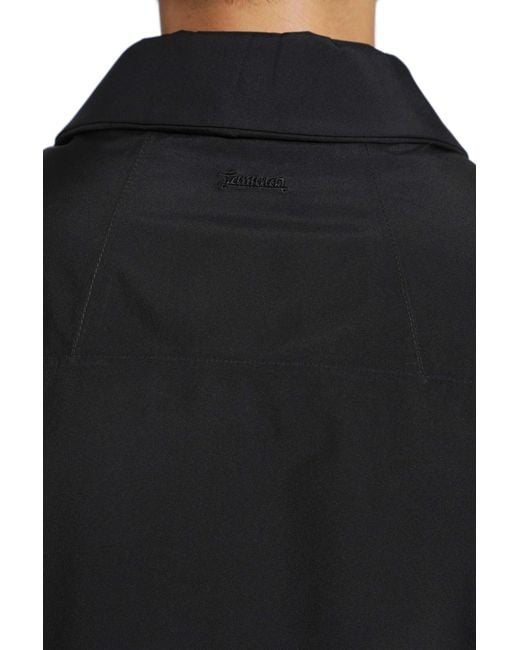Laminar Black Coated Nylon Overshirt for men