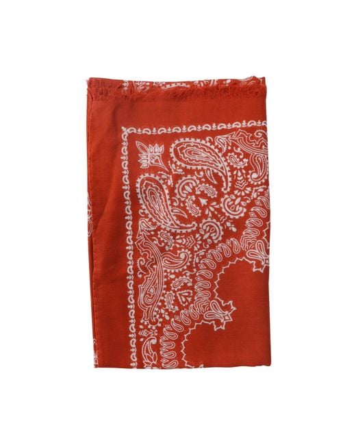 Destin Red Paisley Print Cotton Bandana for men