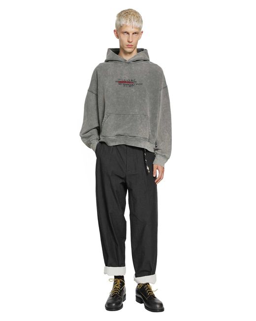 Song For The Mute Gray 'It's A Holiday' Relaxed Hoodie French Terry for men