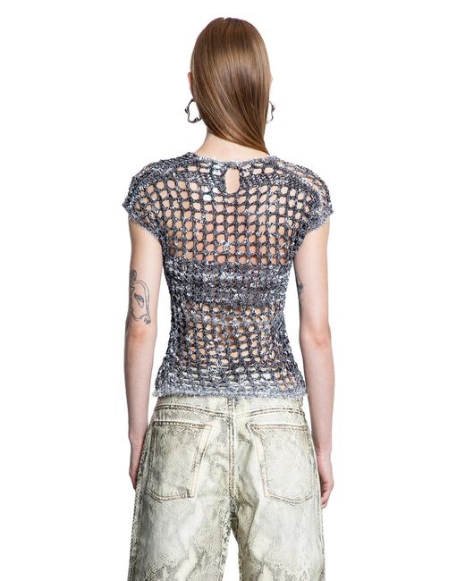 Acne Black Kambon Tweedy Crochet Top