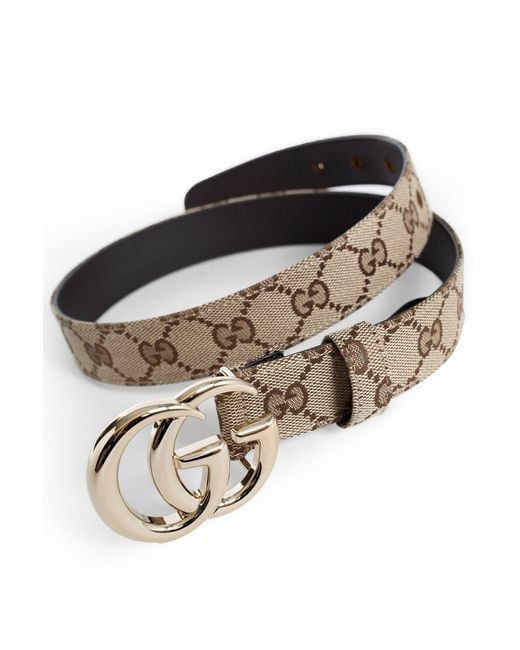 Gucci White GG Marmont Thin Belt