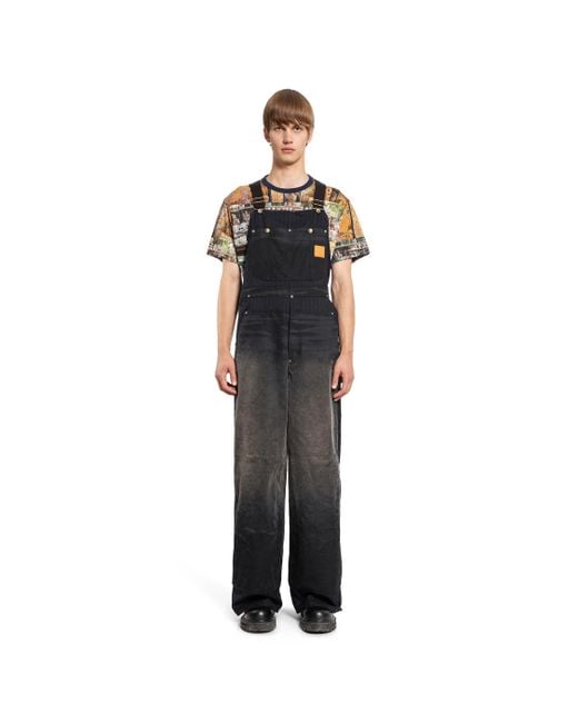 KHOKI Black Spliced Overalls for men