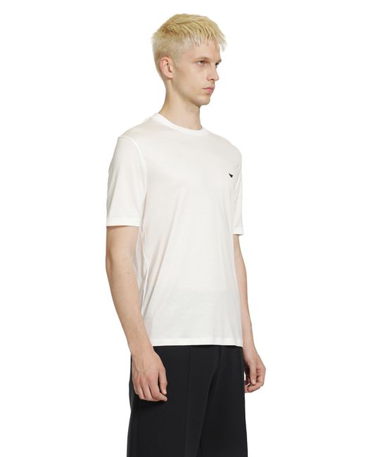 Emporio Armani White Cotton Blend T-Shirt for men