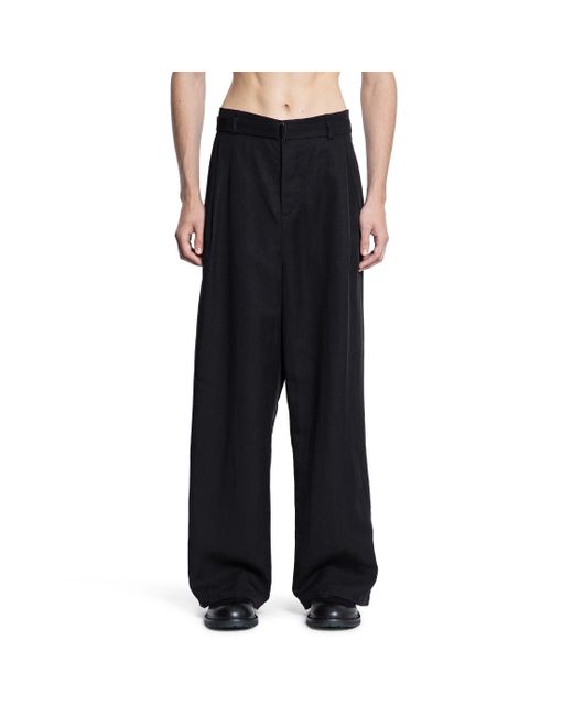 Forme D'expression Black Pleated Wide Pants for men
