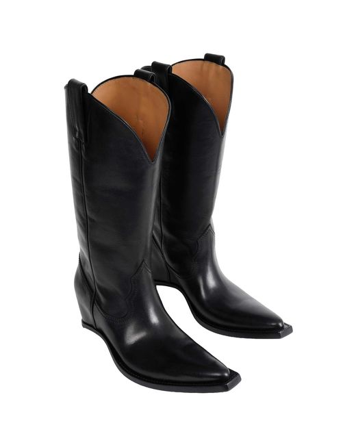 Maison Margiela Black Heel-Less Western Boots