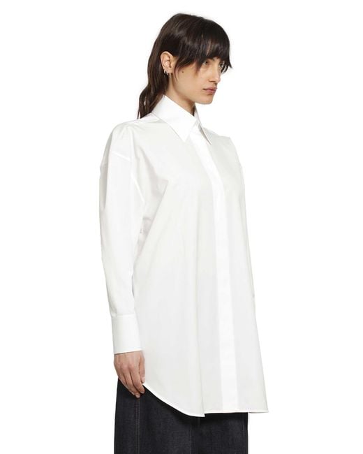 Givenchy White Asymmetric Poplin Shirt
