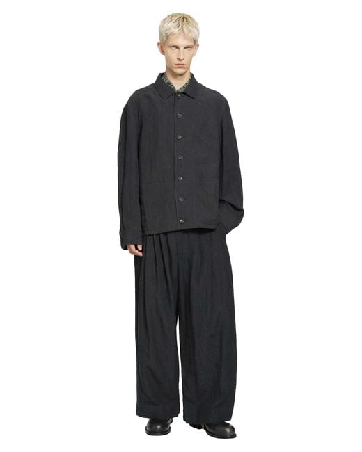 Ziggy Chen Black Spread Collar Chore Jacket for men