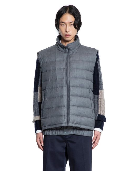 Thom Browne Blue Down Filled Super 120's Twill Ski Vest for men