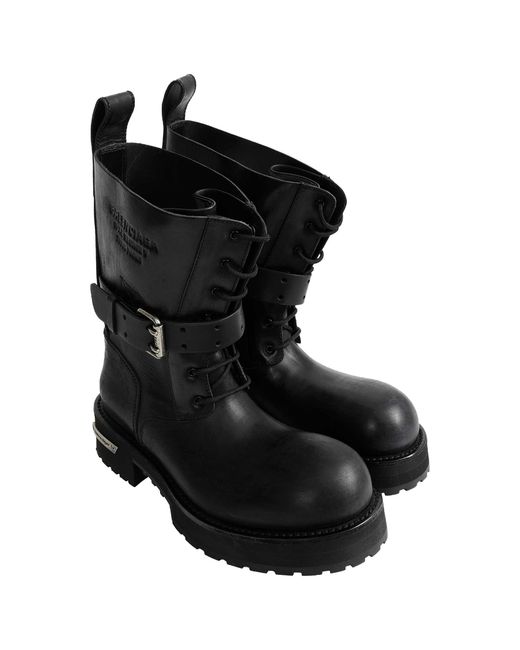 Balenciaga Black Venom Lace-Up Booties for men