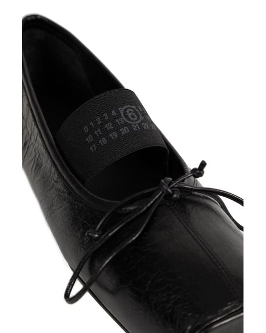 MM6 by Maison Margiela Black Numeric Square-Toe Ballerinas