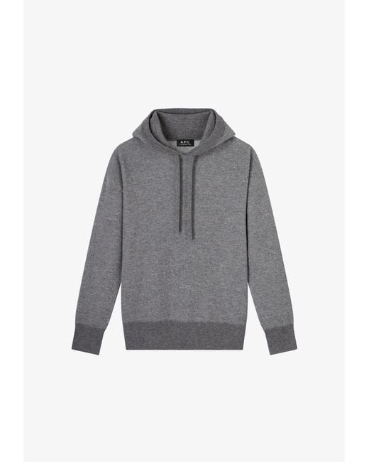 A.P.C. A. P.c. Men's Unisex Wool Hoodie Size: Extra Small In Charcoal Gray