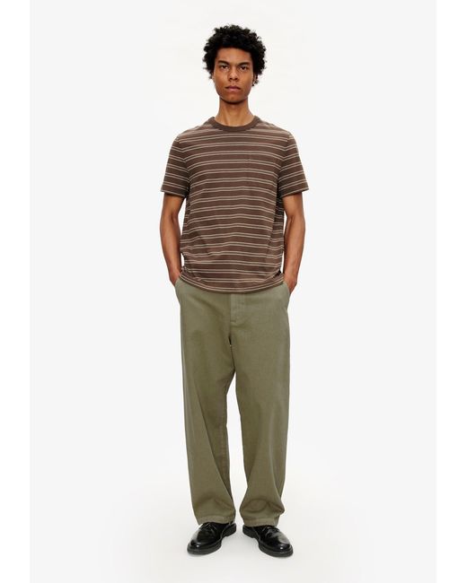 A.P.C. Green A. P.c. Men's Striped T-shirt Size: Extra Small In Brown for men