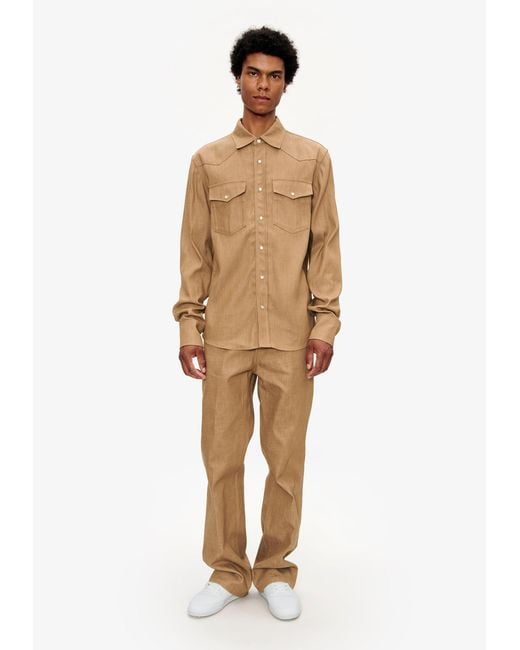 A.P.C. Natural A. P.c. Men's Western Shirt Size: Extra Small In Chestnut for men