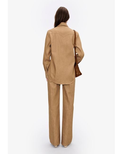 A.P.C. Natural A. P.c. Women's Western Shirt Size: 34 In Chestnut