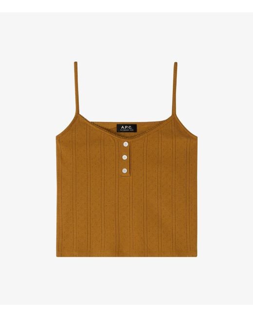 A.P.C. Blue A. P.c. Adèle Tank Top Xs Camel