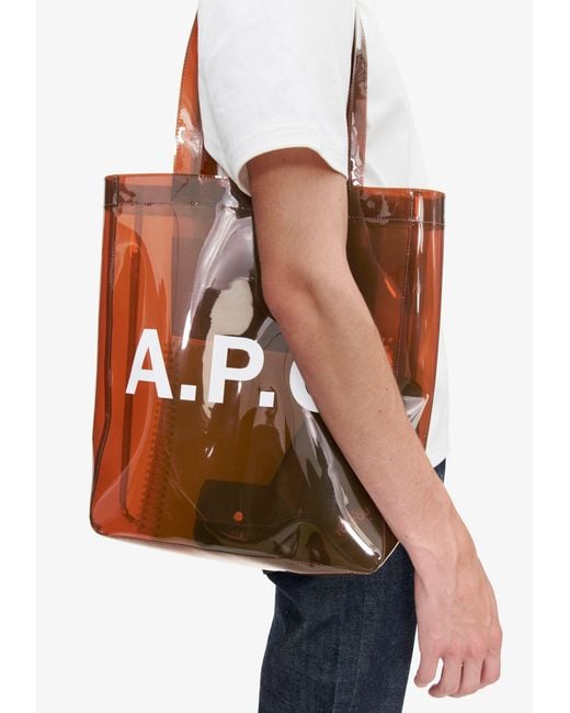 A.P.C. White A. P.c. Men's Lou Tote Bag One Size In Dark Chestnut Brown for men
