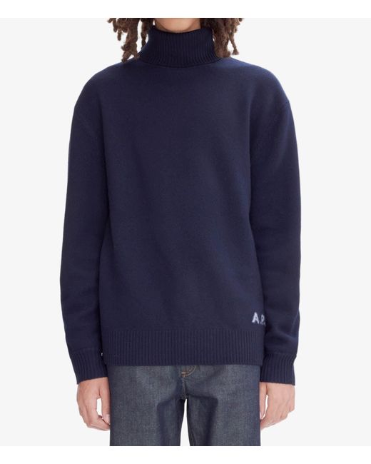 A.P.C. A. P.c. Men's Walter Sweater Size: Extra Small In Dark Navy Blue