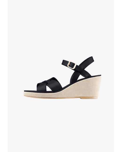A.P.C. Black A. P.c. Judith Sandals Us 5 Navy Blue