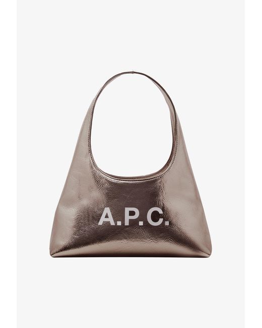 A.P.C. White A. P.c. Women's Baby Ninon Shoulder Bag One Size In Dark Silvertone