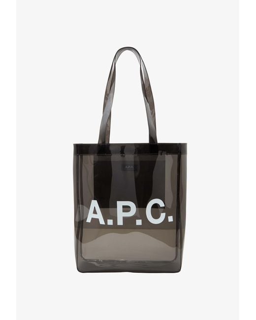 A.P.C. Black A. P.c. Men's Lou Tote Bag One Size In Charcoal Gray for men