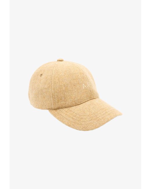 A.P.C. White A. P.c. Men's Charlie Baseball Cap Size: 54 In Beige for men