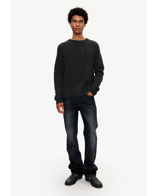 A.P.C. Black A. P.c. Men's Crew Neck Sweater Size: Extra Small In Anthracite for men