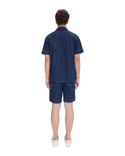 A.P.C. Blue Gil Short-sleeve Shirt for men