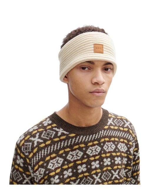 A.P.C. White A. P.c. Men's Arcs Headband (unisex) One Size In Ecru