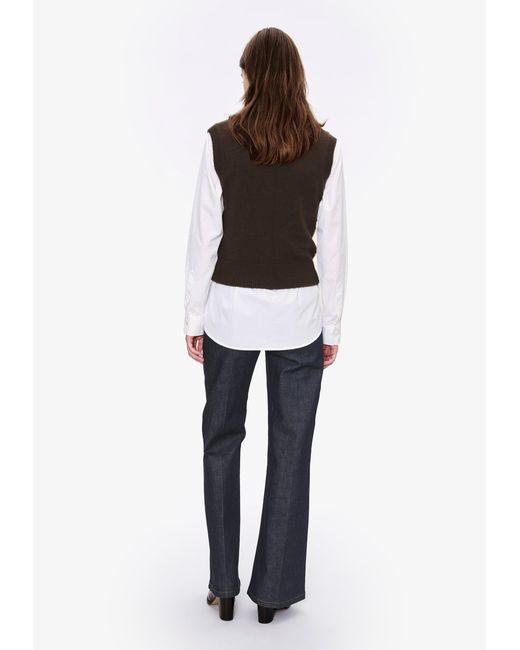 A.P.C. Blue A. P.c. Women's Jacquard Sleeveless Sweater Size: Extra Small In Dark Chestnut Brown